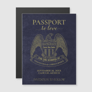 Carte Magnétique Passeport pour aimer Mariage mignon Enregistrer l'