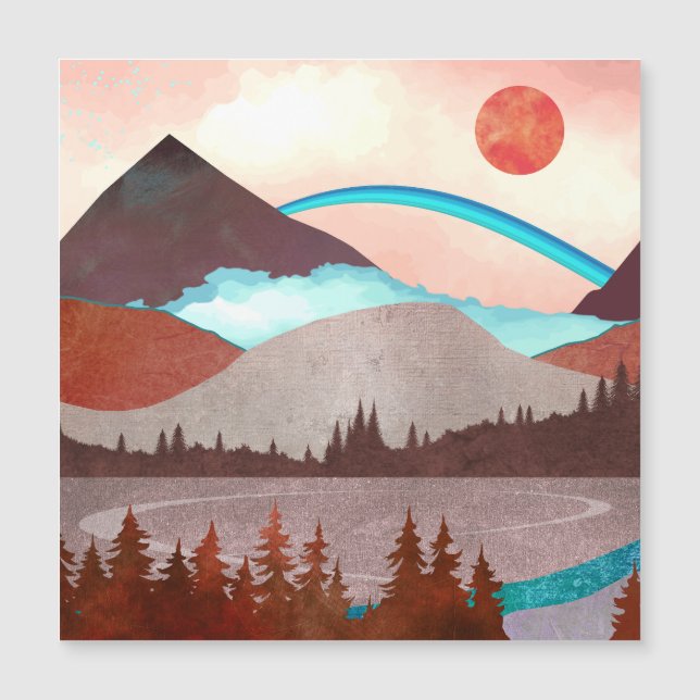 Carte Magnétique Paysage Blue Rainbow (Devant)