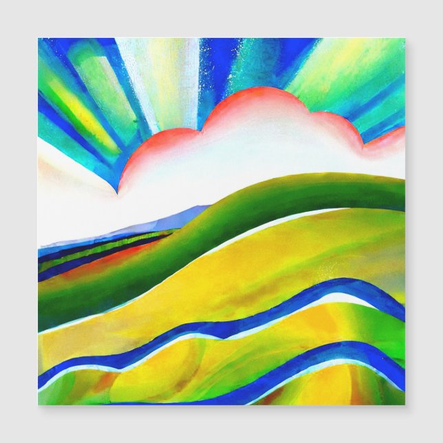 Carte Magnétique Paysage de Sunburst Rainbow (Devant)