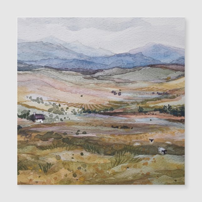 Carte Magnétique Paysage écossais en aquarelles (Devant)