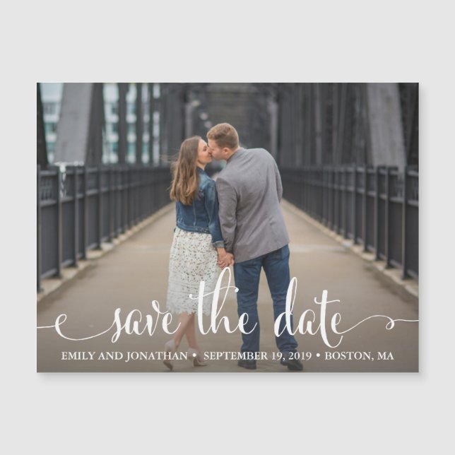 Carte Magnétique Paysage photo Enregistrer la date Mariage de l'aim (Devant)