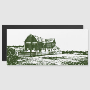 Carte Magnétique Paysage rural maison de ferme de style coupe
