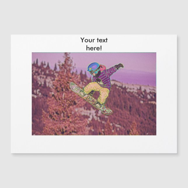 Carte Magnétique Peinture de snowboarding (Devant)