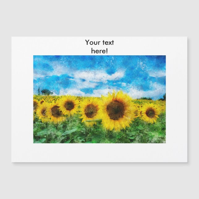 Carte Magnétique Peinture de tournesols (Devant)