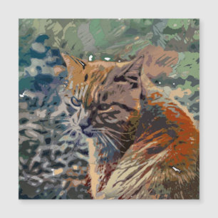 Carte Magnétique Peinture folle - Chat 2