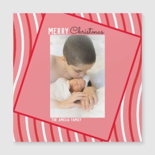 Carte Magnétique Peppermenthe Arc-en-ciel Noël rose Vacances photo