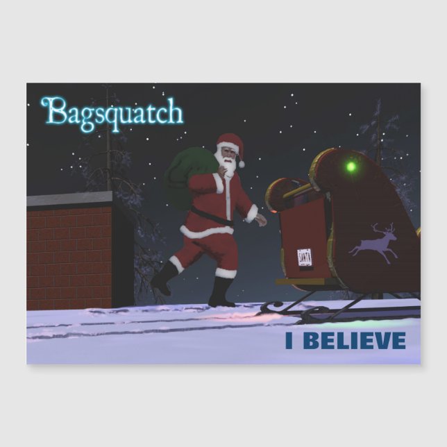 Carte Magnétique Père Noël - Bagsquatch (Devant)