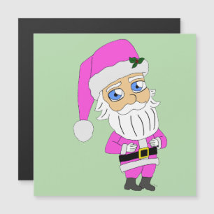 Carte Magnétique Père Noël chibi en costume rose