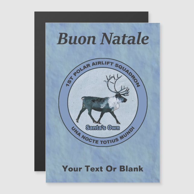 Carte Magnétique Père Noël Polar Sqdn - Subduit - Buon Natale (Devant / Derrière)