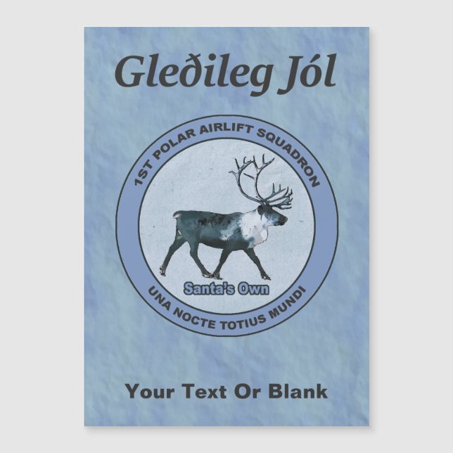 Carte Magnétique Père Noël Polar Sqdn - Subduit - Gleðileg jól (Devant)