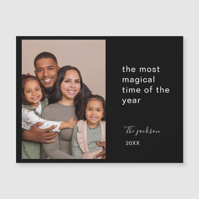 Carte Magnétique Personalized Christmas Holiday Photo Memory Design (Devant)