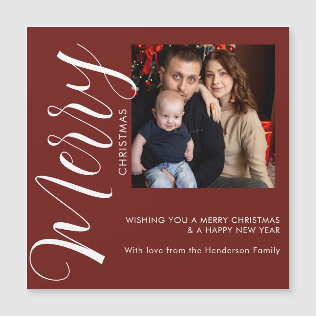 Carte Magnétique Personalized Photo Christmas Magnetic Card (Devant)