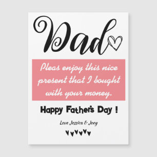 Carte Magnétique personnalisation drôle meilleur papa, fête des pèr