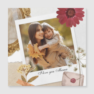 Carte Magnétique Personnalisation moderne Je t'aime Maman Photo