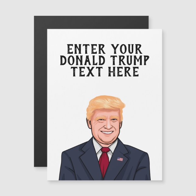 CARTE MAGNÉTIQUE PERSONNALISÉ DONALD TRUMP (Devant / Derrière)