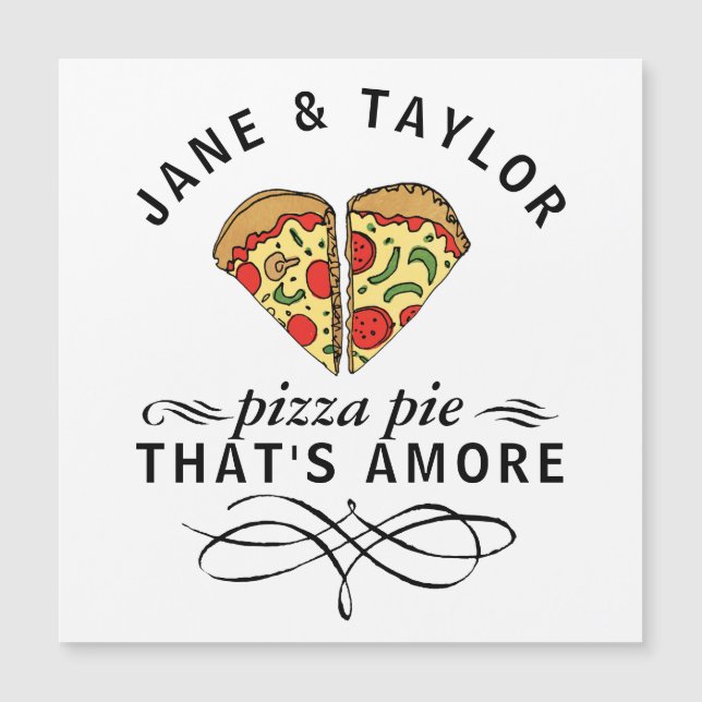 Carte magnétique personnalisée Love Pizza (Devant)