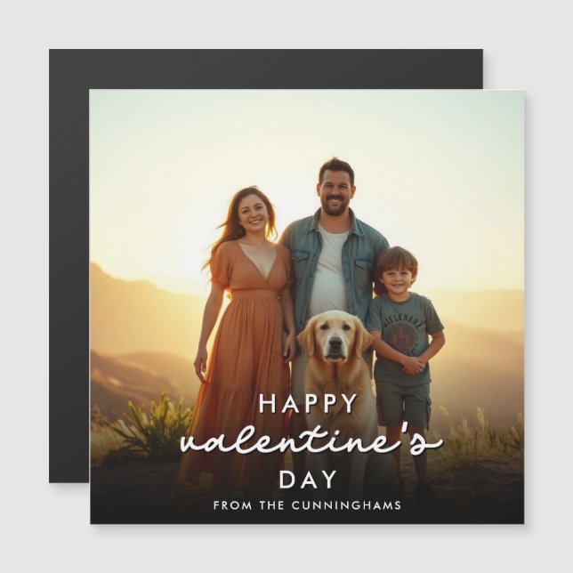 Carte magnétique personnalisée moderne Valentines  (Devant / Derrière)
