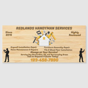 Carte Magnétique Personnaliser détaillée Handyman Business Advert M