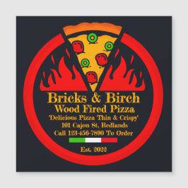 Carte Magnétique Personnaliser Pizza Fabriquée en bois Restaurant P