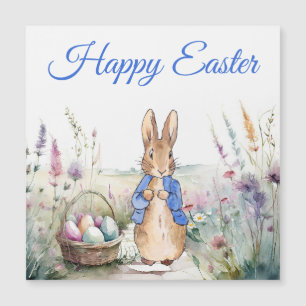Carte Magnétique Peter le lapin Joyeux Pâques