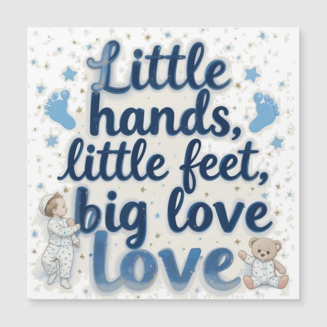 Carte Magnétique Petit baby shower pieds (Devant)