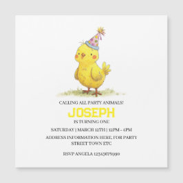 Carte Magnétique Petite ferme de poussins Anniversaire poulet