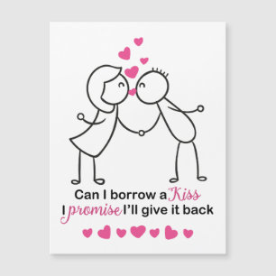 Carte Magnétique Peux j'emprunte une conception mignonne de couples