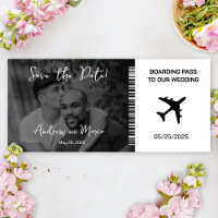 Photo Boarding Pass Mariage Enregistrer la date