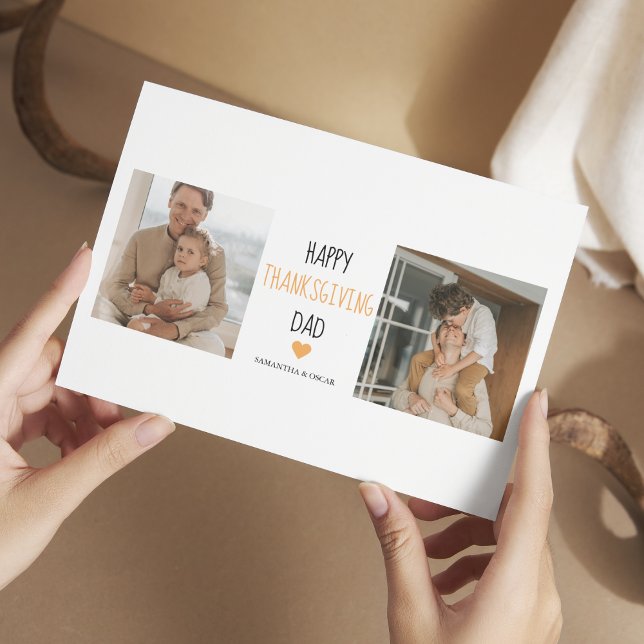 Carte Magnétique Photo & Bon thanksgiving moderne Papa (Créateur téléchargé)