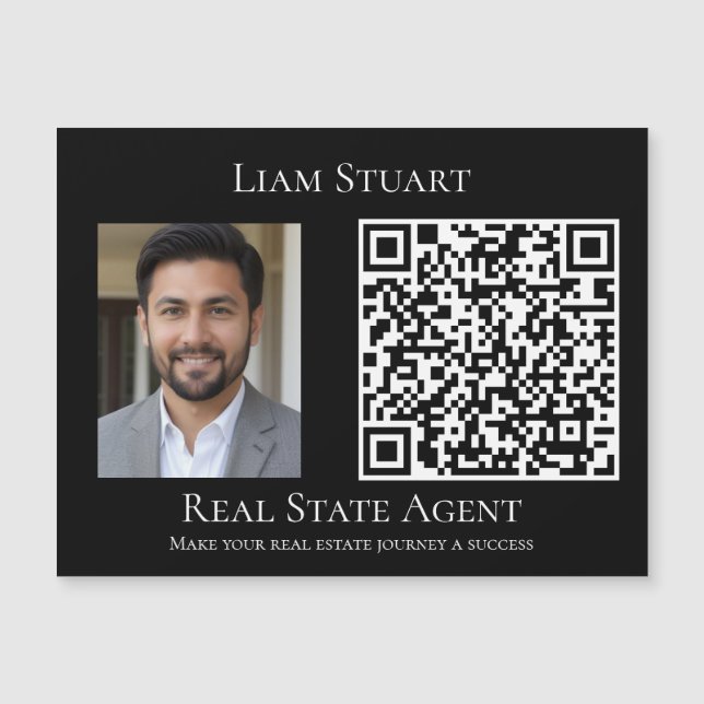 Carte Magnétique Photo Code QR Entreprise Grand Entreprise (Devant)