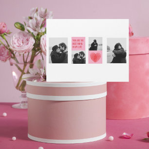 Carte Magnétique Photo Collage Couple   Valentines Coeur rose et ro