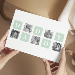 Carte Magnétique Photo Collage moderne Mint & Happy FathersDay Cade