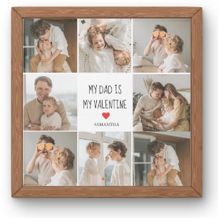 Carte Magnétique Photo Collage   Mon père est mon cadeau Valentine
