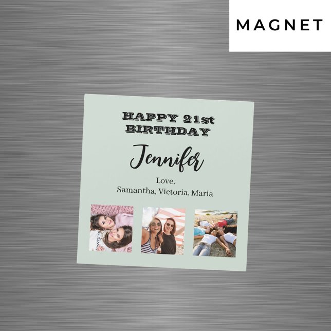 Carte Magnétique Photo d'anniversaire meilleurs amis sage aimant ve (Créateur téléchargé)