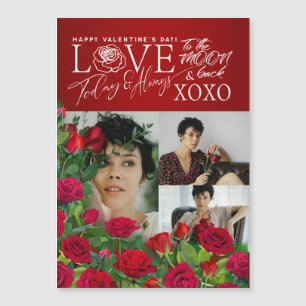 Carte Magnétique Photo de calligraphie de la Saint-Valentin avec un