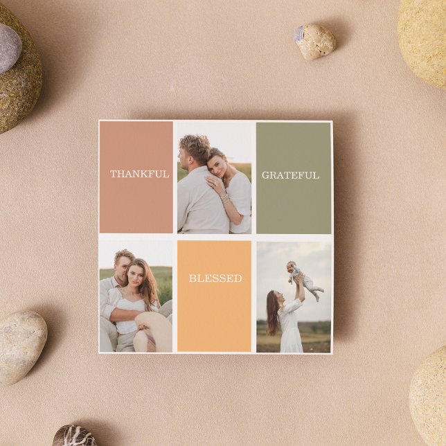 Carte Magnétique Photo de collection familiale | Merci béni Gratefu (Créateur téléchargé)