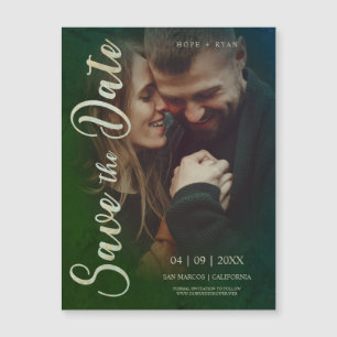 Carte Magnétique Photo de couple fiancé romantique avec typographie