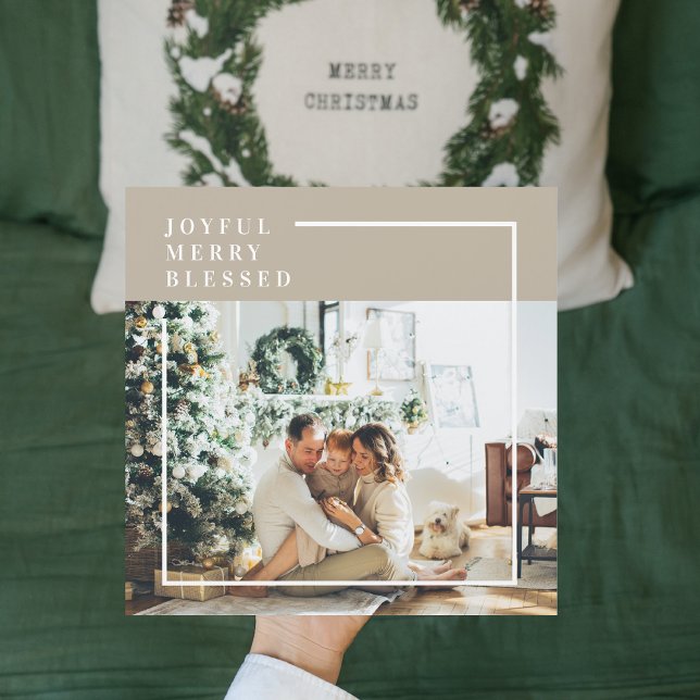 Carte Magnétique Photo de famille moderne | Joyeux Joyeux Joyeux Bé (Créateur téléchargé)