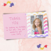 Photo de fille enfant anniversaire rose coloré Mer