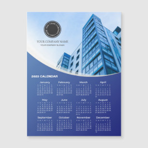 Carte Magnétique Photo de l'entreprise et logo 2023 Calendrier Cart