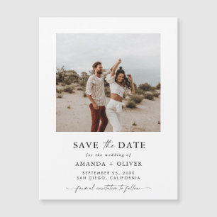 Carte Magnétique Photo Enregistrer la date, Boho Minimaliste Enregi