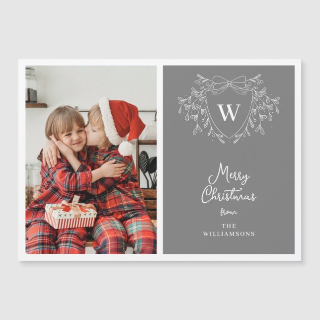 Carte magnétique photo gris et blanc (Devant)