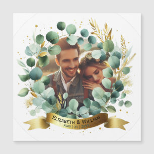 Carte Magnétique PHOTO Mariage Merci Eucalyptus Feuille Cadeau