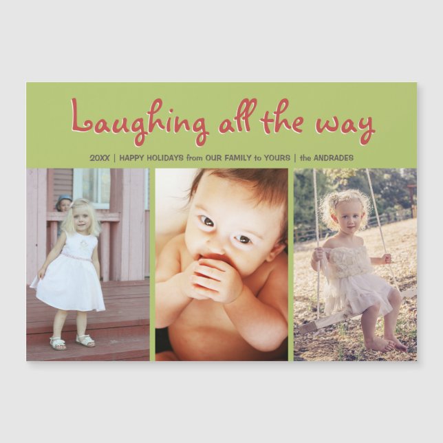 Carte Magnétique Photo moderne de vacances de photo d'image multi (Devant)