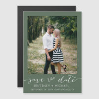 Photo Moderne Enregistrer La Date Dark Sage