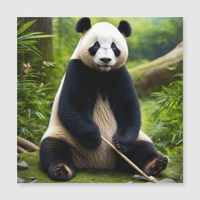 Carte Magnétique Photo Panda Surprise (Devant)