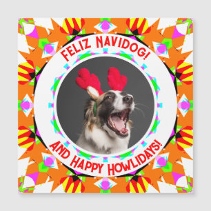 Carte Magnétique Photo personnalisée Joyeux chien de Noël maman pap