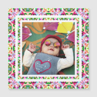 Photo personnalisée Vibrant rose Happy Green Fête 
