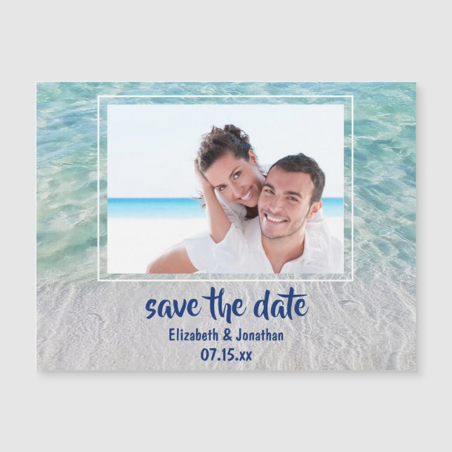 Carte Magnétique Photo Tropical Beach Destination Enregistrer La Da (Devant)