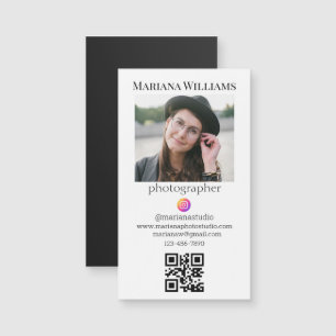 Carte Magnétique photographe photo qr code affaires moderne aimant